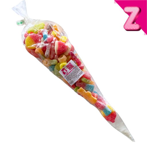 Snoepzakjes met zuur gesuikerde snoep